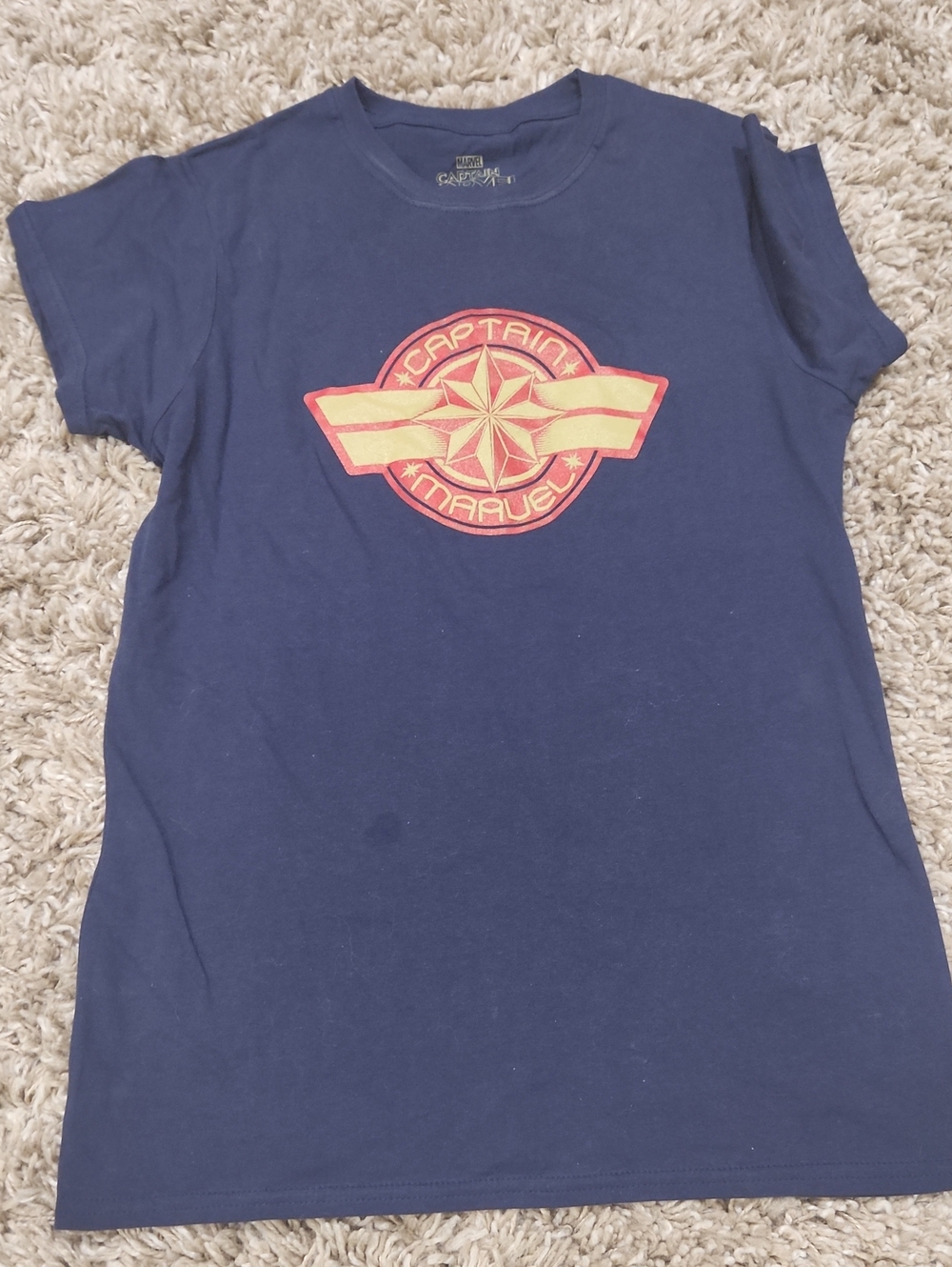 Marvel Navy Captain Marvel Emblem Short Sleeve Tee